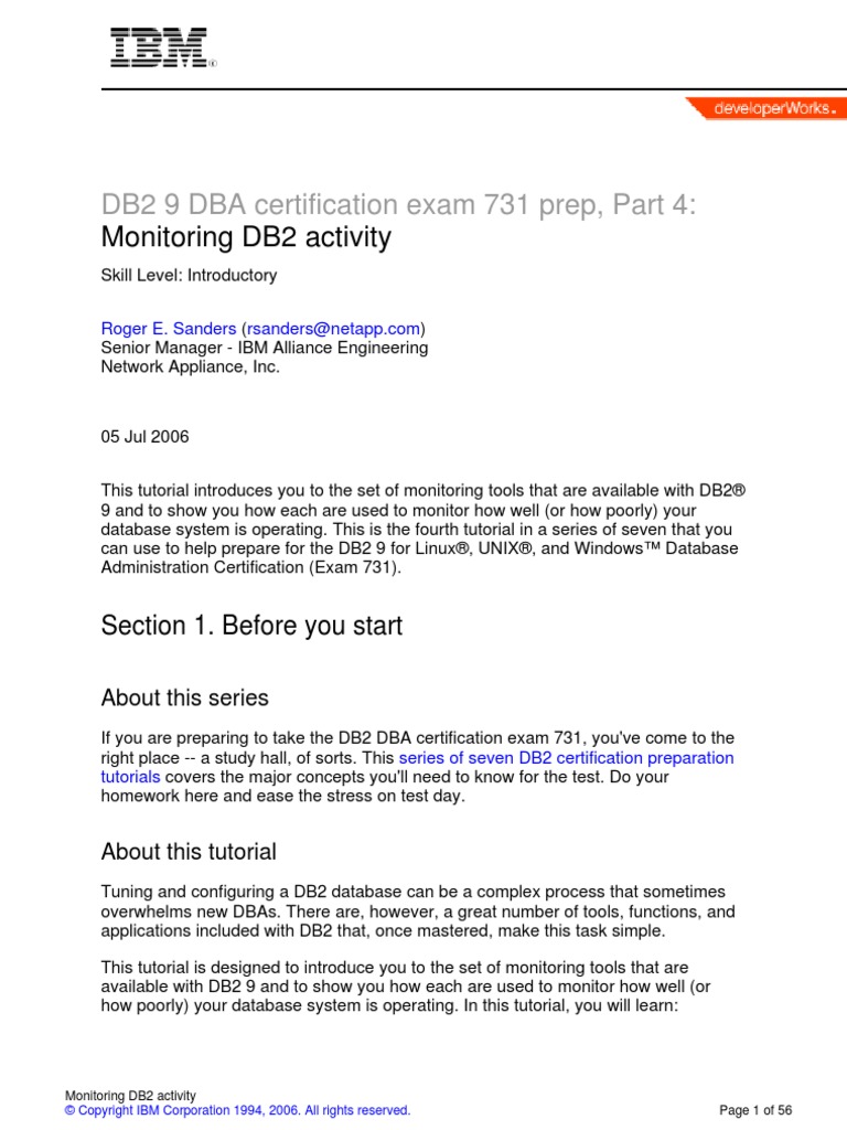 DB2 9 DBA Certification Exam 731 Prep, Part 4 | PDF | Ibm Db2 | Databases
