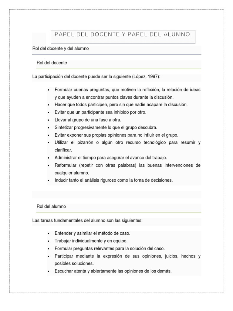 Rol del Docente y del Alumno en Educación | PDF | Maestros | Aprendizaje