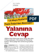 19 Mayıs Kutlamaları Faşist Italya'dan Alınmıştır