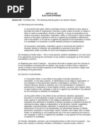 Election Offenses Omnibus Election Code