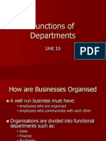 Functions of Departments: Unit 1b