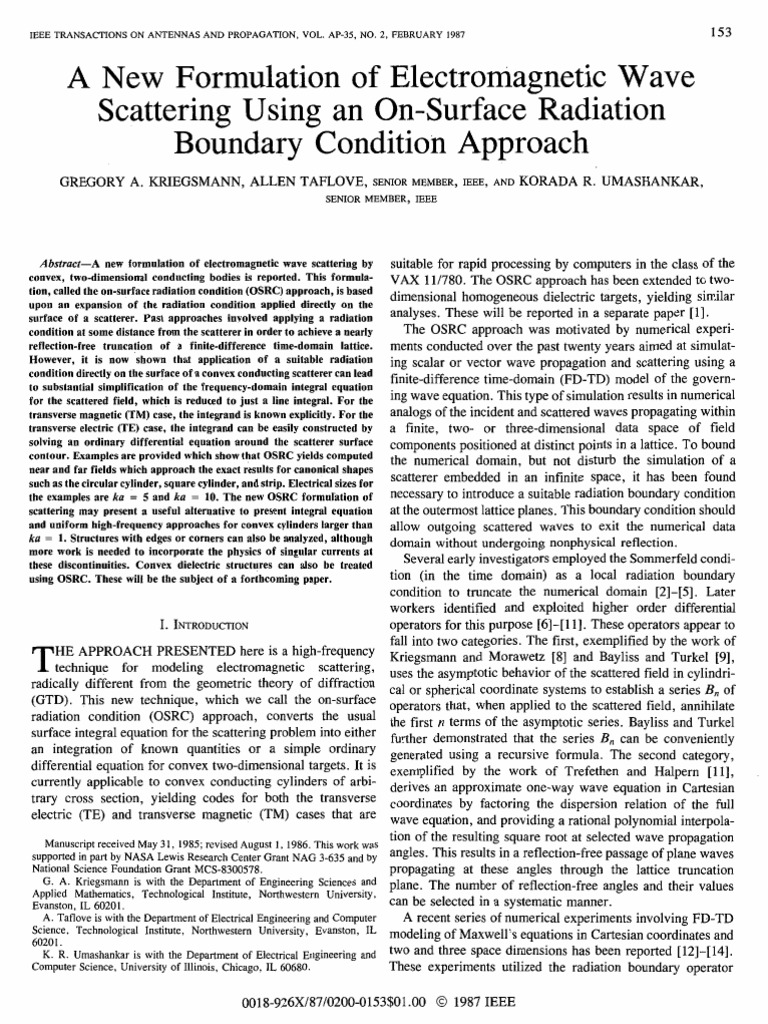 New OSRC Approach for Wave Scattering | PDF | Waves | Electromagnetic ...