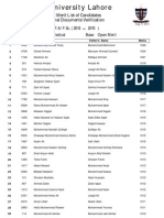 GC University Lahore First Merit List Documents Verification