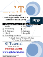 Coaching Tuition For ETT 2009 in Chandigarh: SIE Sector 32
