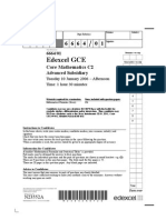 Edexcel GCE Core 2 Mathematics C2 Advanced Subsidary Jan 2006 6664/01 Question Paper