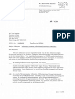 U.S. DOJ to Tom Schedler Letter - FOIA Request