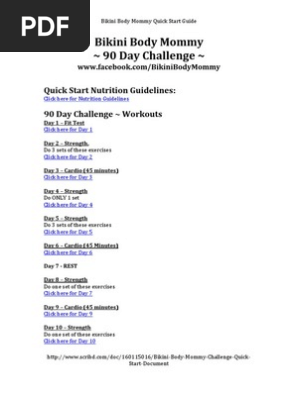 Bikini Body Mommy Challenge Quick Start Guide Aerobic