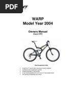 Warp Bicycle Owners Manual