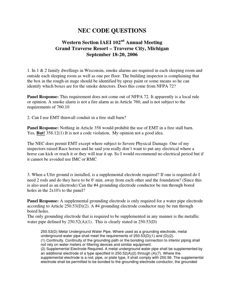 Requirements for Smoke Detector Box Identification, Use of EMT Conduit