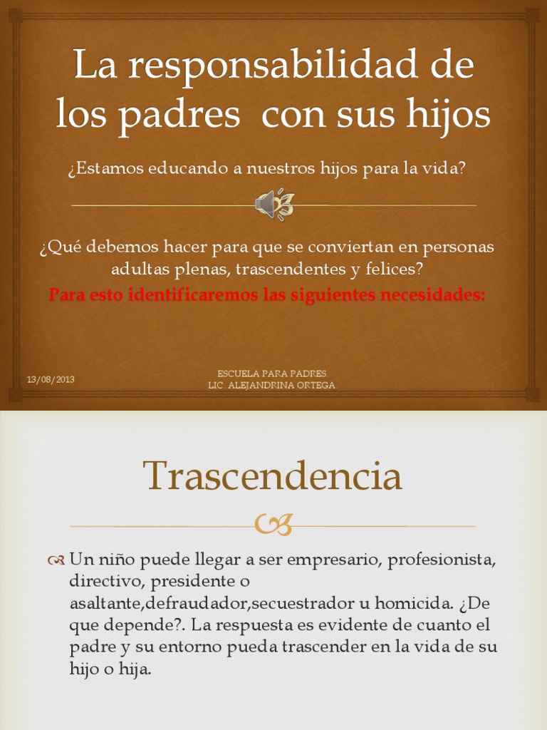 Responsabilidades de los Padres en la Educación | PDF | Familia ...