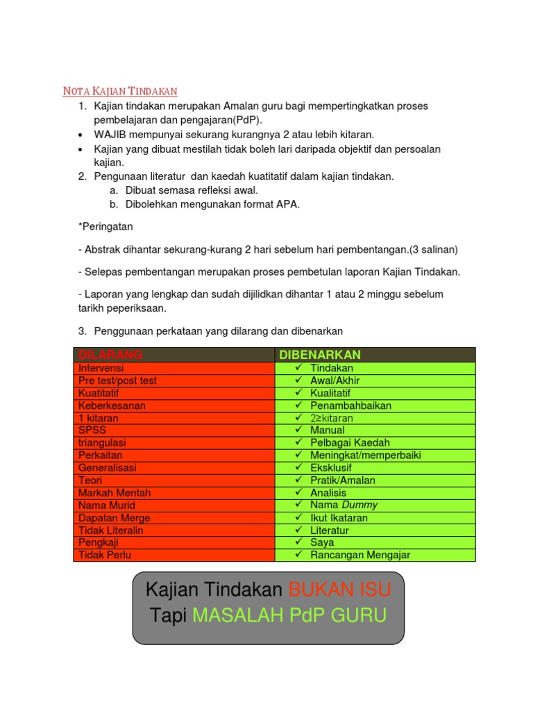 Nota Kajian Tindakan Ipg Kpi Pdf