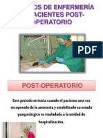 Cuidados de Enfermería en Pacientes Post-Operatorio