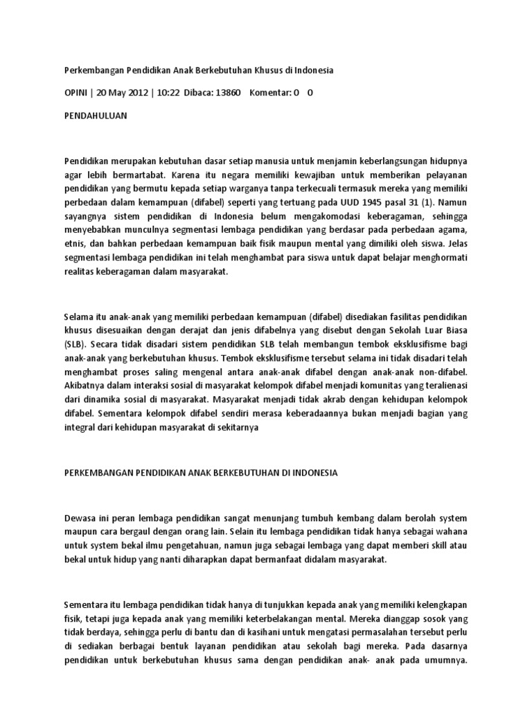 Pendidikan Khusus Wikipedia Bahasa Indonesia Ensiklopedia