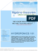 Hydro Heaven - HYDROPONICS 101 Hydroponic gardens are not new by any means. 