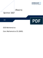 Edexcel GCE Core 3 Mathematics C3 6665 Advanced Subsidiary Jun 2007 Mark Scheme