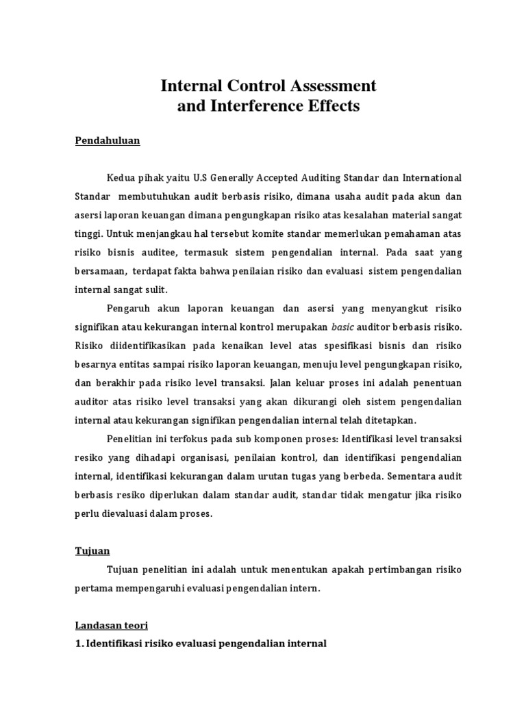 Internal Control Assessment and Interference Effects | PDF