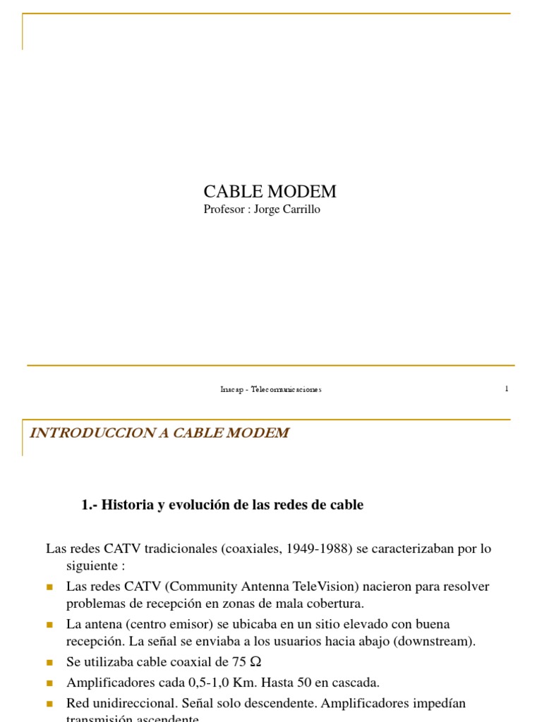 Introducción al Cable Módem en Telecomunicaciones | PDF | Televisión ...
