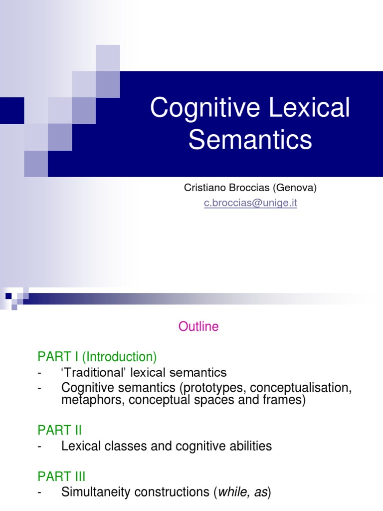 Cognitive Lexical Semantics Overview | PDF | Semantics | Metaphor
