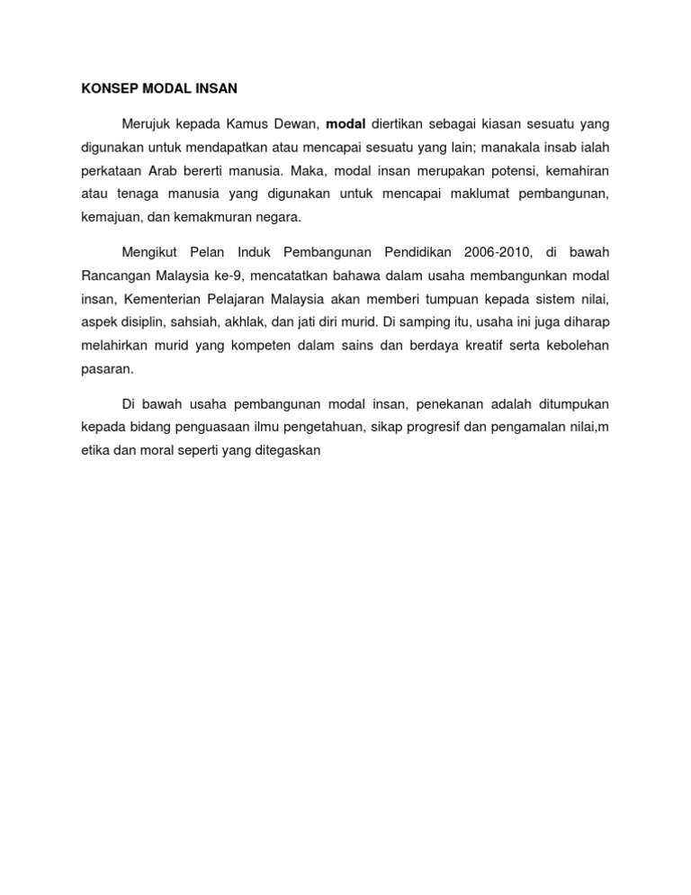 Konsep Modal Insan Pdf