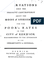 Observations on Norwich Poor Rates (1785)