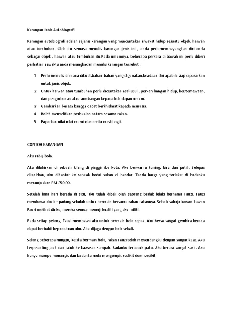 Karangan Jenis Autobiografi Pdf