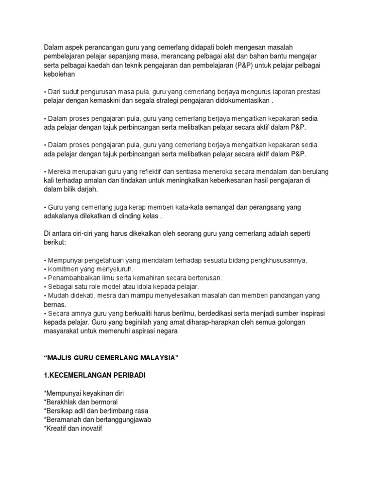 Ciri Ciri Guru Yang Baik Pdf