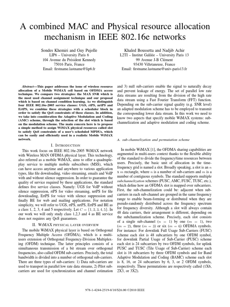 A Combined MAC and Physical Resource Allocation Mechanism in IEEE 802. ...