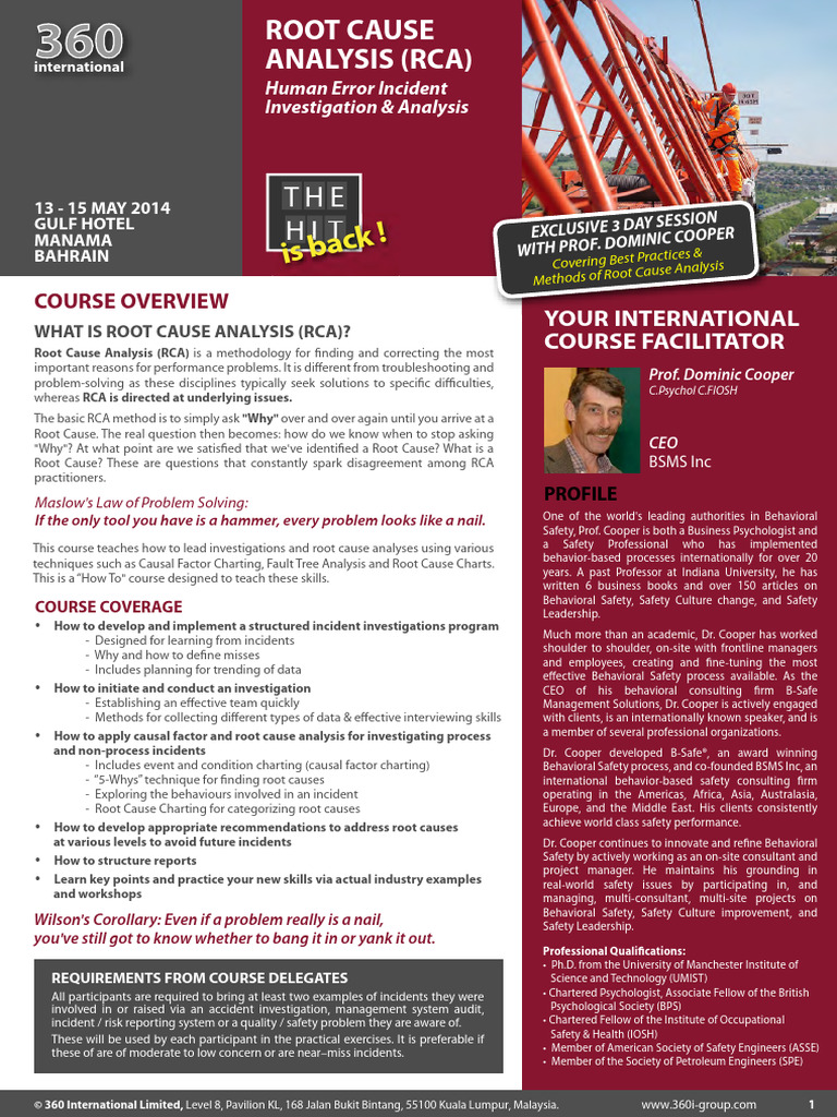 Root Cause Analysis Pdf Causality Analysis