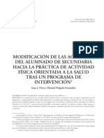 Modificación de Las Actitudes Del Alumnado de Secundaria Hacia La Práctica de Actividad Física Orientada A La Salud Tras Un Programa de Intervención