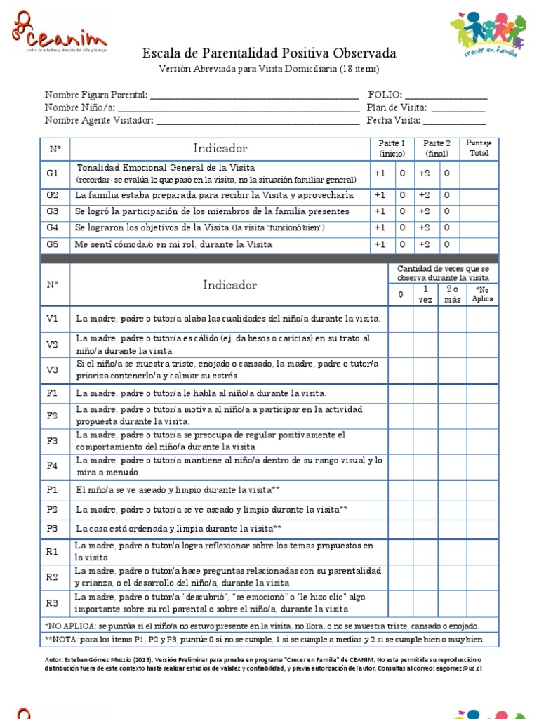 Escala de Parentalidad Positiva E2P | PDF | Conceptos psicologicos ...