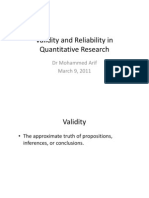 Validity and reliability in quantitative research