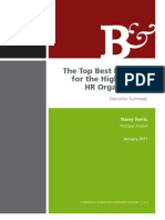 The Top Best Practices For The High-Impact HR Organization: Executive Summary