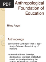 Download Anthropological Foundation of Education by Reia Anghel SN160208707 doc pdf