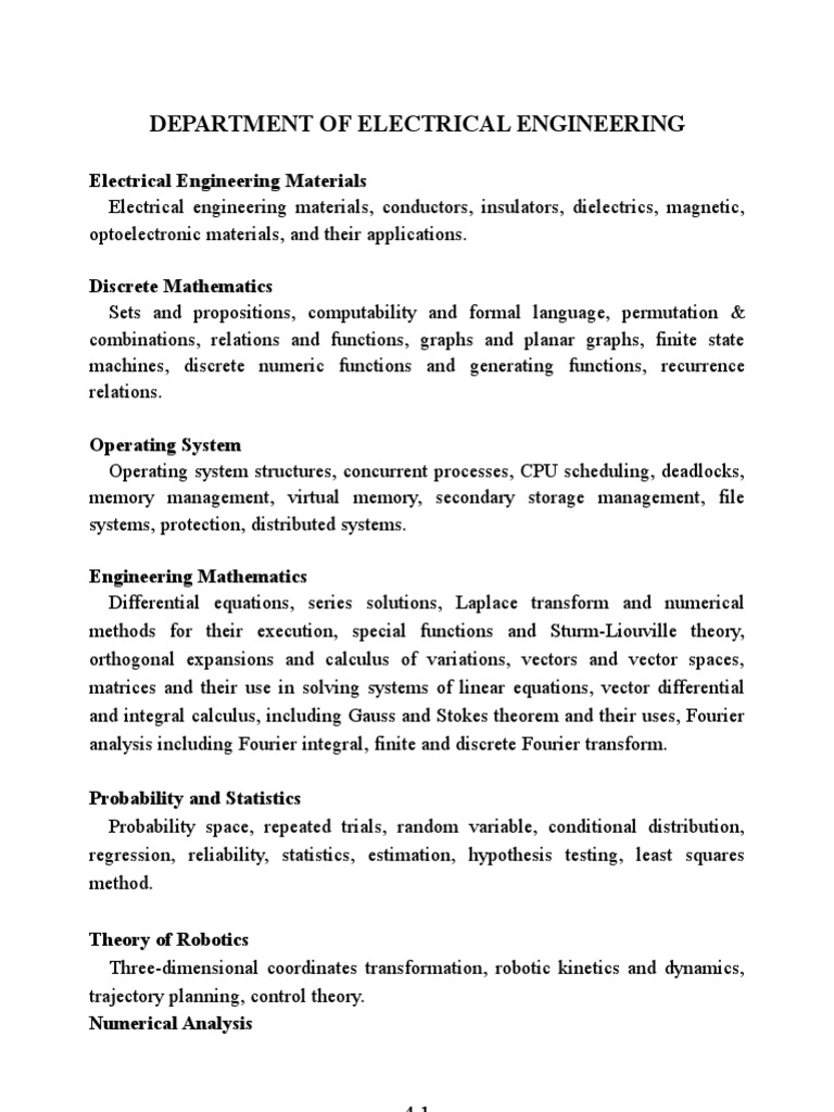 Department of Electrical Engineering | PDF