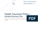 Health Insurance Policy - : Sample Business Plan