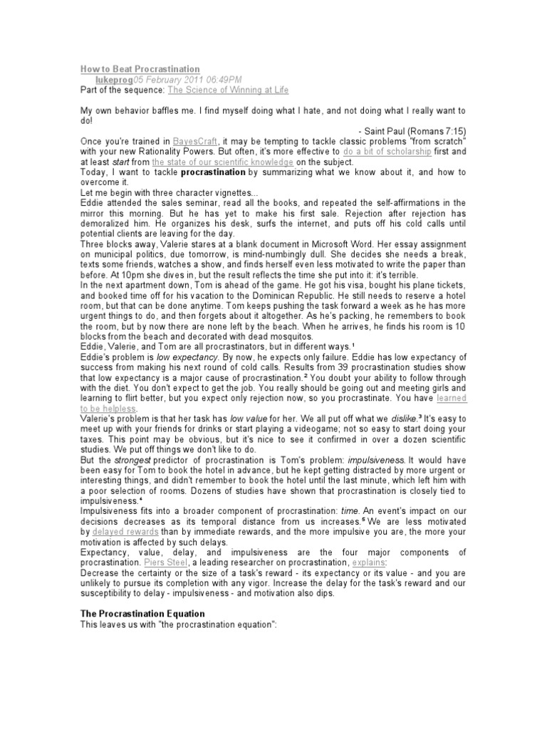 Procrastination essay examples image