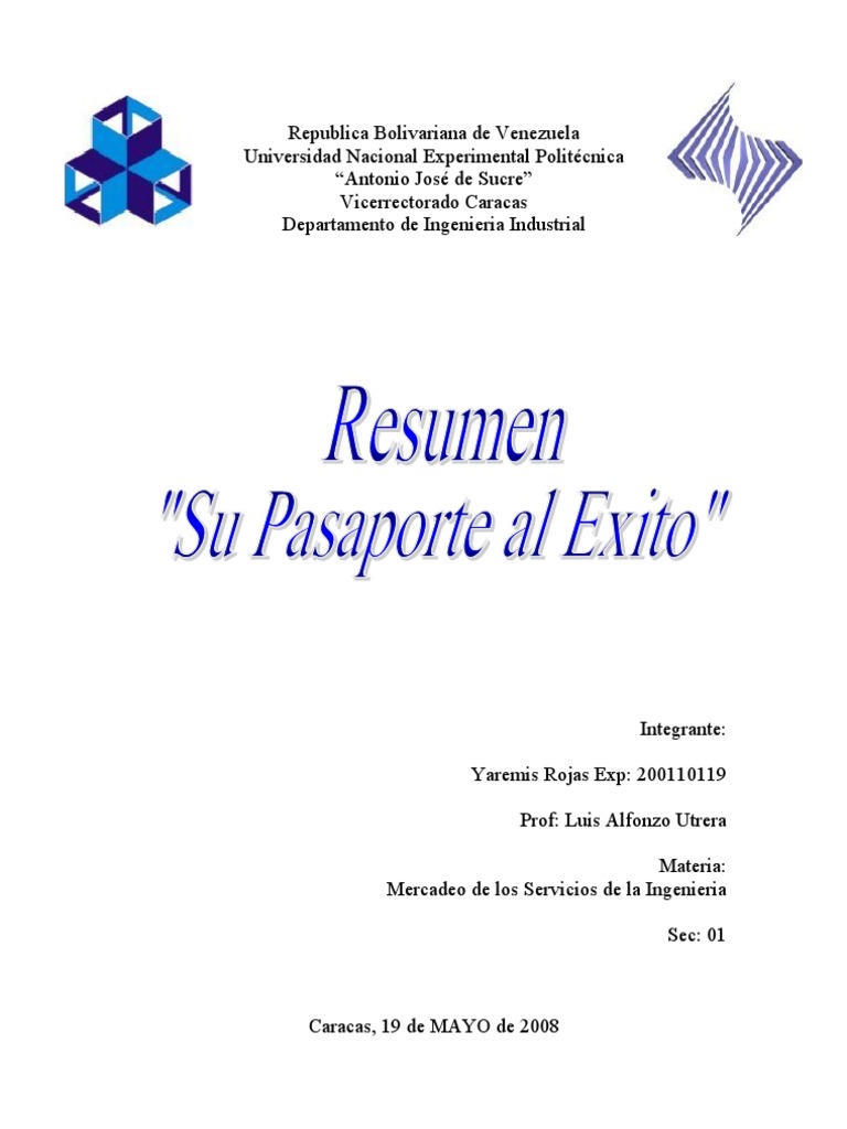 Resumen Su Pasaporte Al Exito