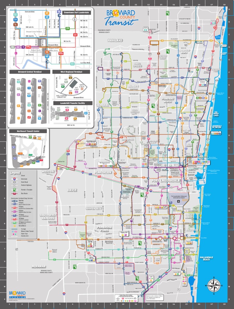 Broward County Transit Map Bus Routes Broward | Pdf | Miami | Tourist Attractions