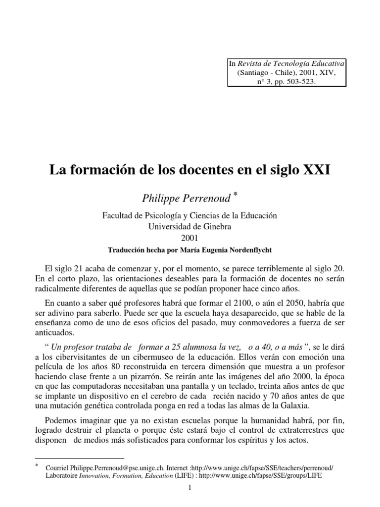 Formación docente en el siglo XXI | PDF
