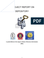 A Project Report On Depository: in Partial Fulfilment of The Degree in Master of Business Administration (MBA)