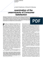 A Reexamination of The Determinants of Consumer Satisfaction