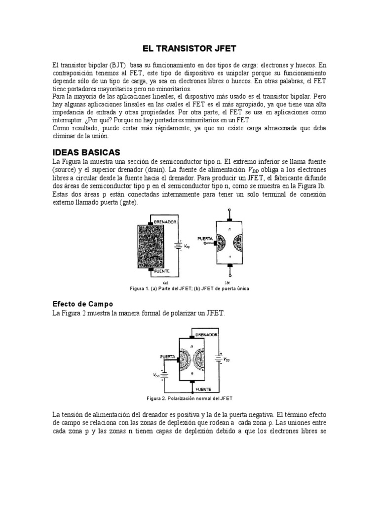 Una introducción completa al transistor JFET sus características