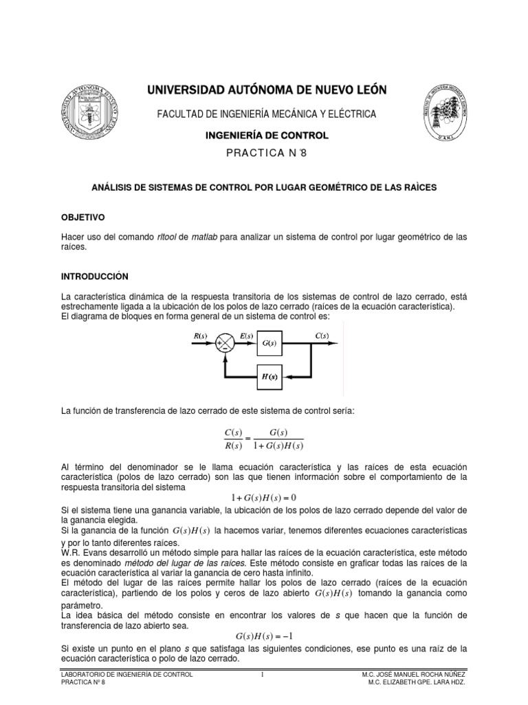 Análisis de Sistemas por Lugar de Raíces | PDF | Sistema de control ...