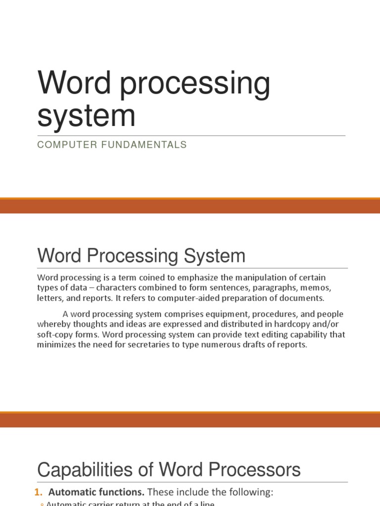 Word Processing System