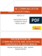 Communication and Advertising Strategies of Radio Mirchi1