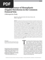 The Importance of Monophasic Doppler Waveforms in The Common Femoral Vein