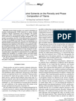 The Effect of Alcohol Solvents On The Porosity and Phase Composition of Titania