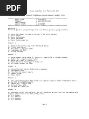 Soal Pancasila | Pdf
