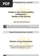 Marie-claude Roland - Quality in the Communication of Research - Quality of the Sources