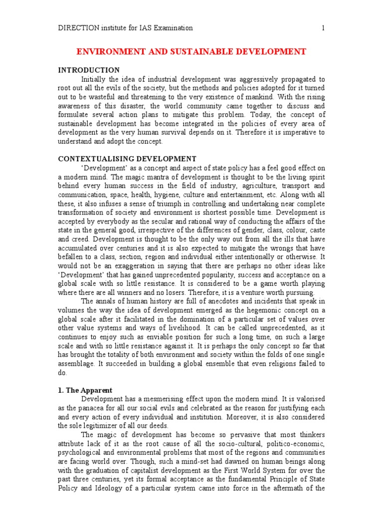 Environment and Sustainable Development | PDF | Sustainability | Human